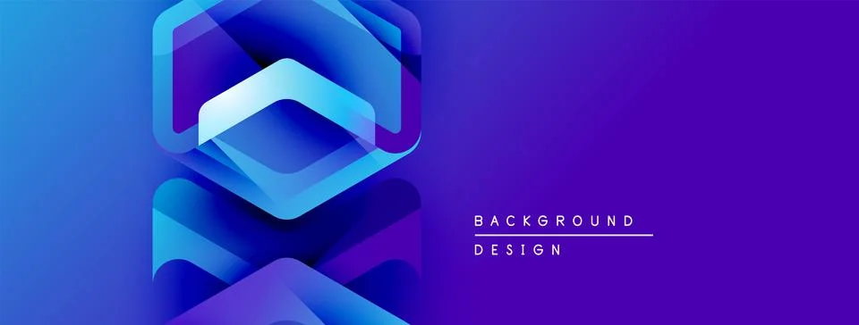 Abstract blue layers create dynamic shape. Gradient colors suggest depth, modern Illustrazione stock