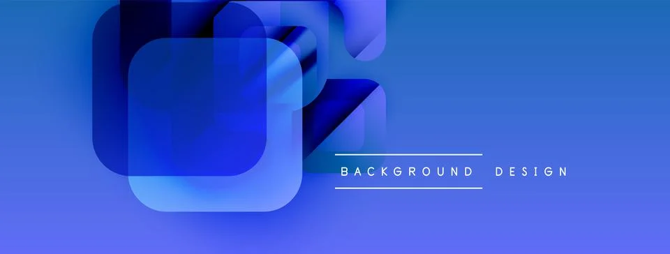 Abstract blue layers create dynamic visual effect. Gradient background suggests Illustrazione stock