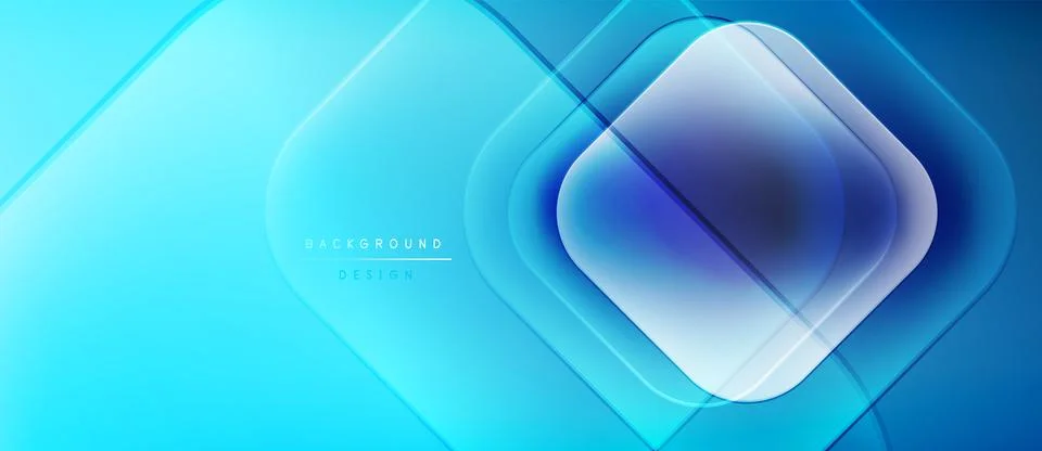 Abstract blue layers create dynamic composition. Gradient shades suggest depth, イラスト素材