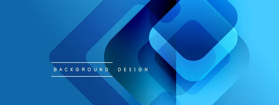 Abstract blue layers create dynamic geometric pattern. Modern design suggests Illustrazione stock