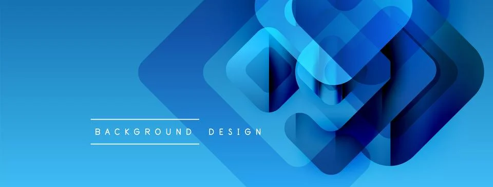 Abstract blue layers create dynamic geometric pattern. Modern design suitable Illustrazione stock