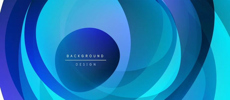 Abstract blue layers create dynamic circular pattern. Modern design features Stock-Illustration