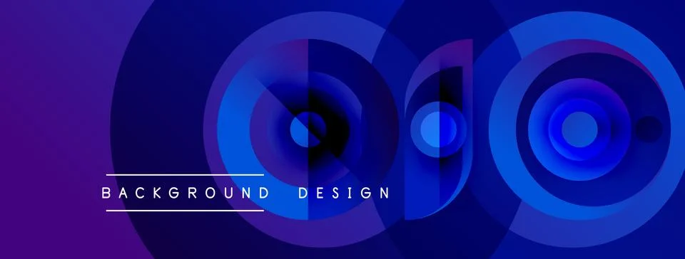 Abstract blue layers create dynamic circular design. Gradient shades offer .. Stock Illustration