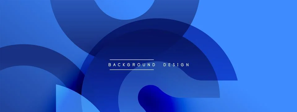 Abstract blue layers create flowing shapes. Modern design evokes depth, Illustrazione stock