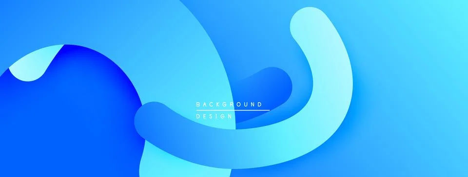 Abstract blue layers create flowing shapes. Gradient shades offer depth, modern Illustrazione stock
