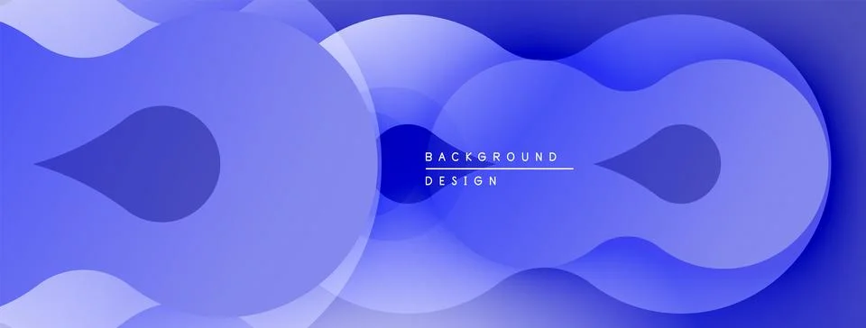 Abstract blue layers create flowing, modern design. Gradient shades offer depth, Illustrazione stock
