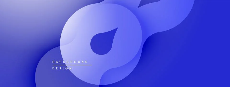 Abstract blue layers create flowing shapes. Soft gradients suggest depth, modern Illustrazione stock