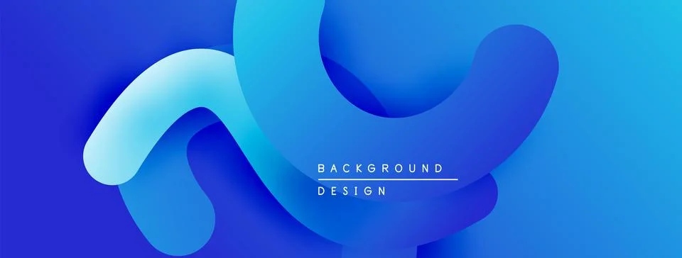 Abstract blue layers create flowing shapes. Modern design, vibrant colors, Stock Illustration