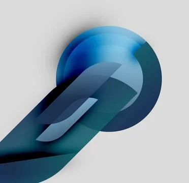 Abstract blue layers create flowing shape. Gradient shades suggest depth, Illustrazione stock