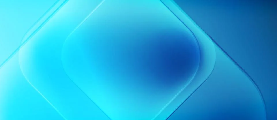 Abstract blue layers create geometric shapes. Smooth gradients suggest depth, Stock Illustration