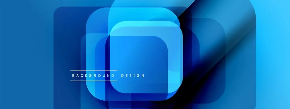Abstract blue layers create modern design. Overlapping squares suggest depth, 스톡 일러스트