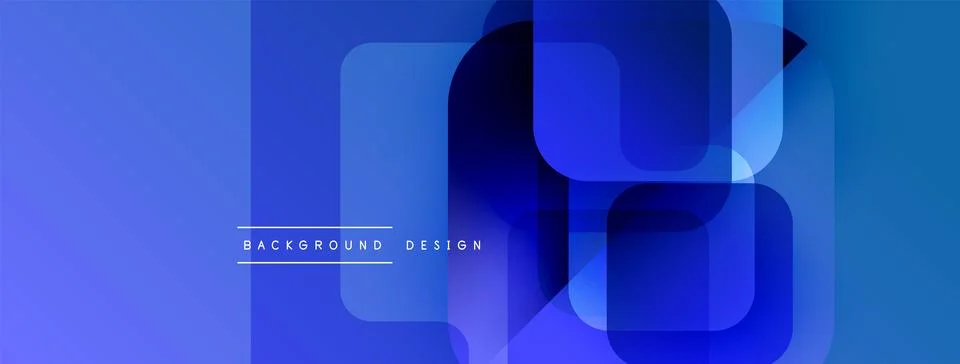 Abstract blue layers create modern design. Gradient shades overlap, forming Ilustración de archivo