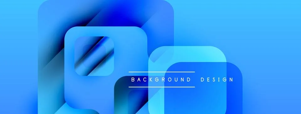 Abstract blue layers create modern design. Overlapping squares suggest depth, イラスト素材