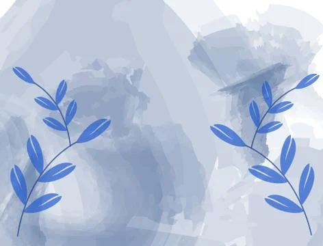 Abstract blue leaf branch Stock Illustration
