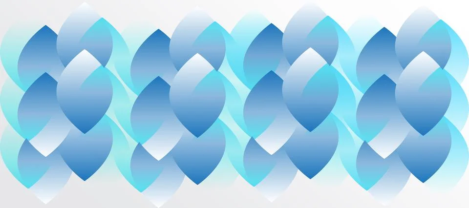 Abstract Blue Leaf Pattern Background with Modern Gradient Waves Stock Illustration