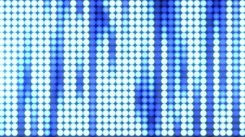 Abstract blue LED dot matrix animation with glowing pixels forming vertical w Stock Footage 327808359