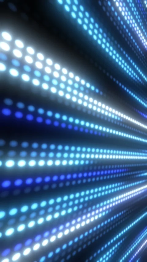 Abstract blue LED light tunnel with glowing dotted lines, creating a futuri.. Stock Footage 334750671