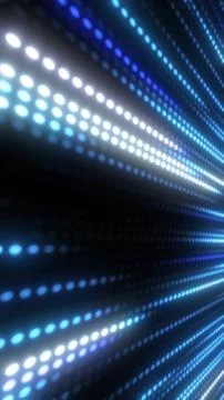 Abstract blue LED light tunnel with glowing dotted lines, creating a futurist Stock Illustration