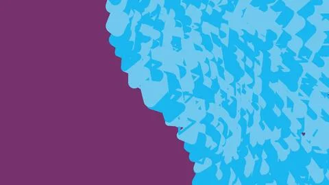 Abstract blue letters pattern on a purple background Illustrazione stock