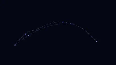 Abstract blue light arc formed by glowing nodes against a black background Stock Footage 338311267