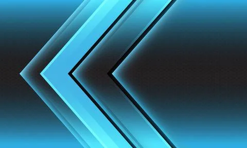 Abstract blue light arrow direction geometric hexagon mesh design modern futu Stock Illustration