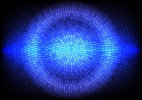 Abstract blue light background. Geometric pattern on glowing screen イラスト素材