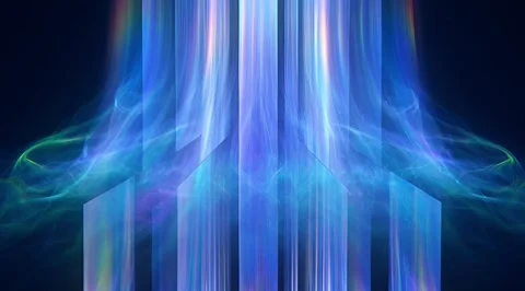 Abstract blue light bars with flowing energy Stock Footage 331461709