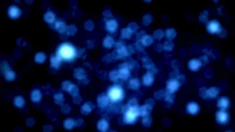 Abstract blue light bokeh background with floating particles Video stock 336119912