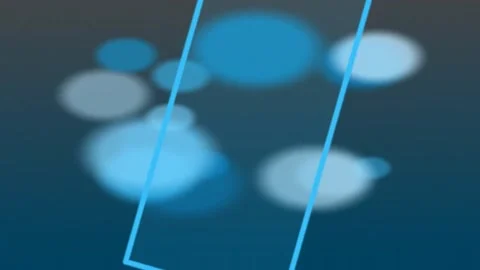 Abstract Blue Light Bokeh Shapes with Framing Moving Across Scene Stock Footage 328299215