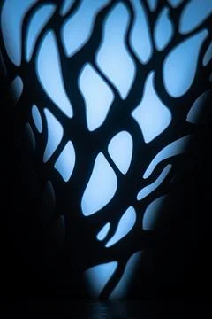 Abstract blue light branches shadow pattern background Stock Photos