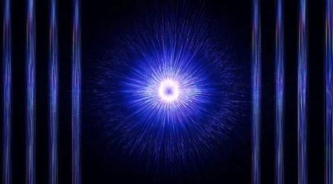 Abstract blue light burst with radiating rays Stock Footage 331454578