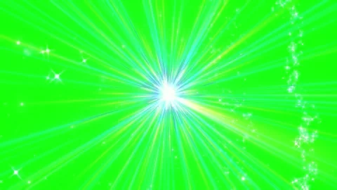 Abstract blue light burst with sparkles and rays on green screen background Stock Footage 340611587