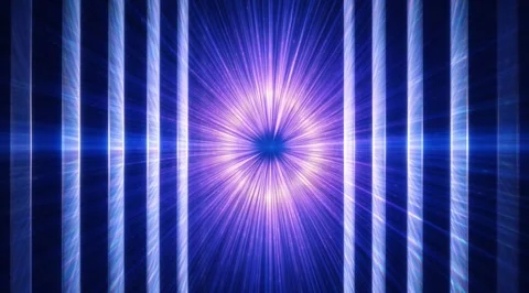 Abstract blue light burst with vertical stripes Stock Footage 331458764
