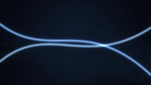 Abstract blue light curves crossing over dark background in seamless loopin.. Video stock 344996287
