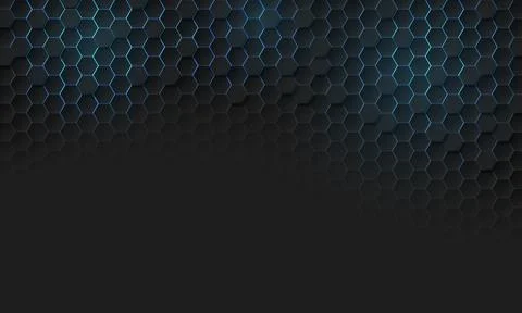 Abstract blue light dark grey hexagon texture 3d geometric pattern Stock Illustration