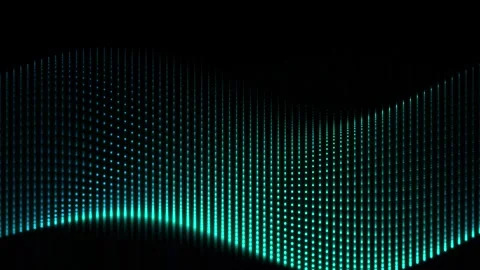 Abstract blue light dots wave animation on black background for digital vid.. Stock-Footage 346374338