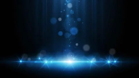 Abstract blue light effect with glowing particles and lens flare on dark ba.. Stock Illustration