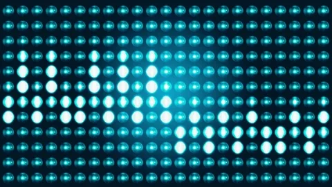 Abstract blue light equalizer background with glowing LED spheres Video stock 334572809