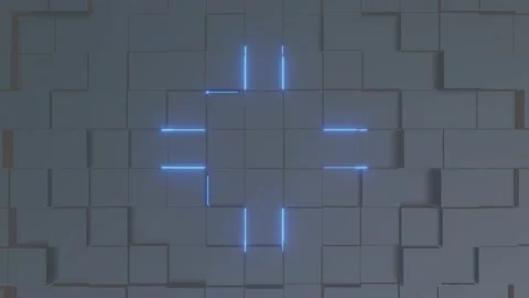 Abstract Blue Light Expanding Background Video, Black Cube Motion Background Stock Footage 232387286