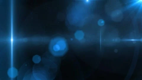 Abstract blue light flare background with glowing lens bokeh and copy space Видео 346199268