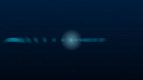 Abstract blue light flare effect against a deep dark navy starry background Video stock 335117732