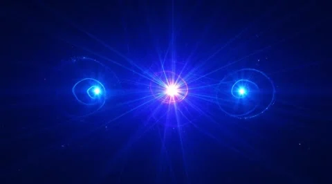 Abstract blue light flare with glowing spirals Stock Footage 331451756