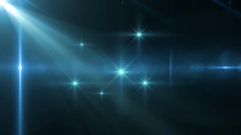 Abstract blue light flares and glowing star particles on a dark background Vídeo Stock 341907967