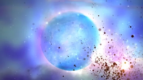 Abstract blue light globe with particles spreading motion background Stock-Footage 261926863