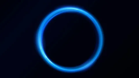 Abstract Blue Light Glowing Circles Animation Stock Footage 88880079
