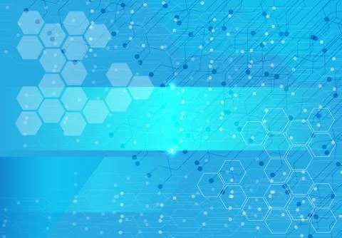 Abstract blue light label on technology background design concept vector. Stock Illustration