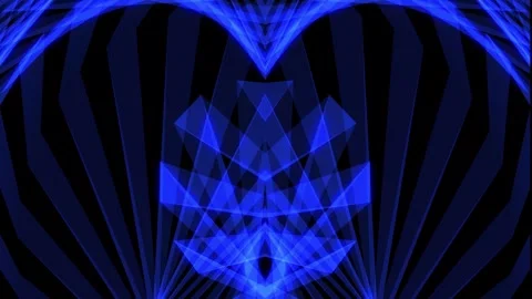 Abstract Blue Light Mandala: A Symmetrical Digital Artwork Animation Background Stock Footage 295019488
