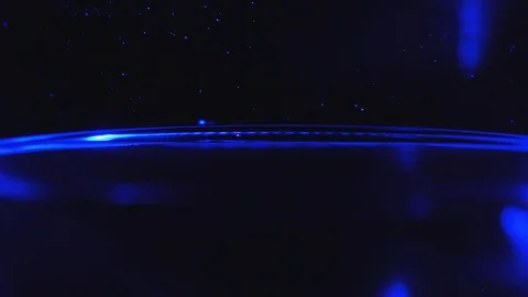 Abstract blue light motion background with particles and bubbles Video stock 98150193