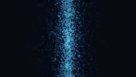 Abstract blue light particles drift across a dark background showing wave i.. Video stock 342503957