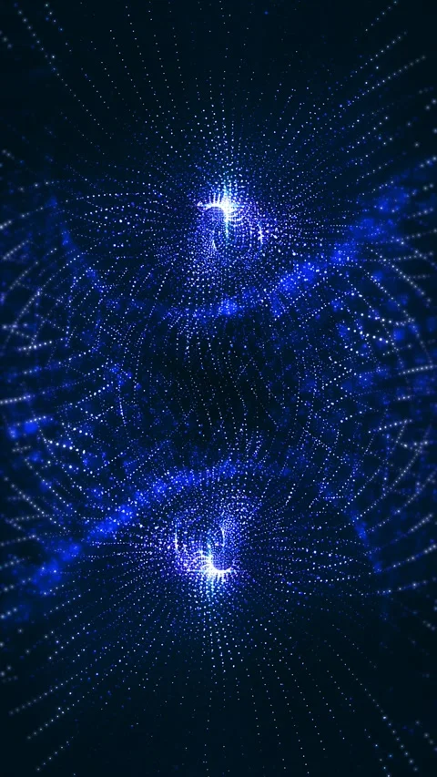 Abstract blue light particles form a dynamic pattern Vidéo 330725977